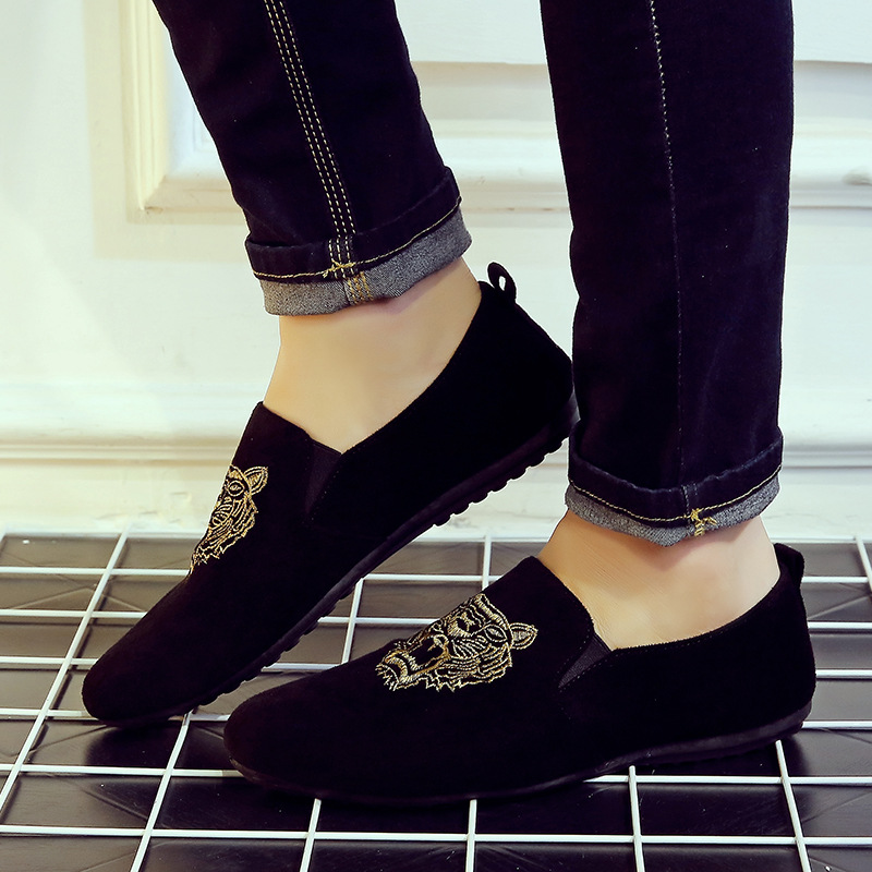 Mocasines sociales de los hombres de la mano rápida mental de los hombres zapatos de los hombres populares estilo coreano de moda Zapatos de tela británicos zapatos casuales de los hombres