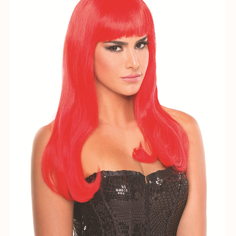 NEWLOOK BW092 Peluca sintética recta larga multicolor Moda europea y americana