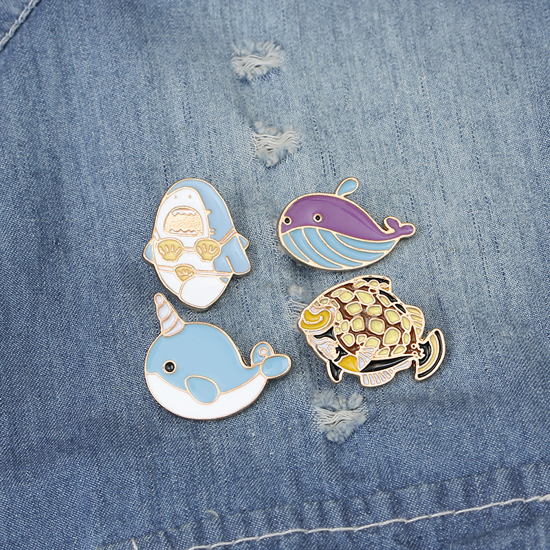 Cartoon Style Fish Alloy Enamel Unisex Brooches display picture 4