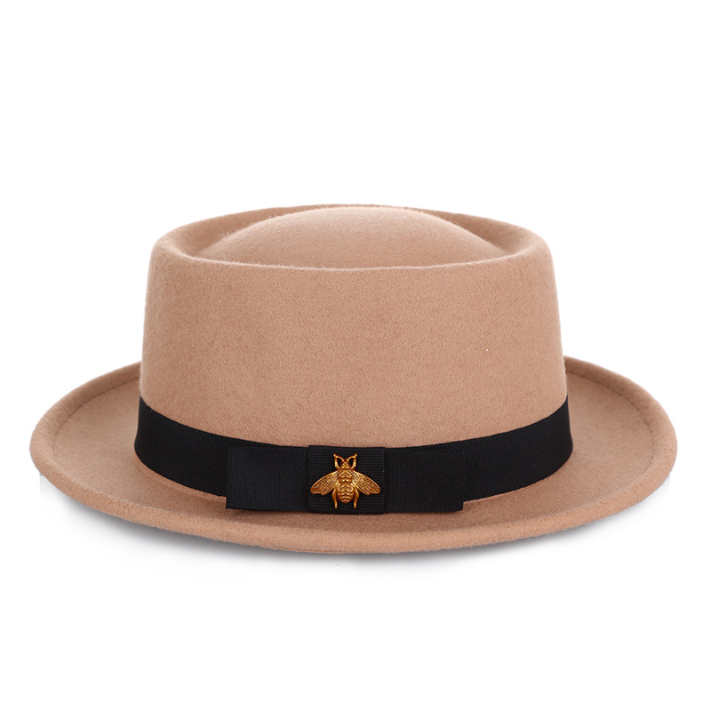 Sombrero de otoño e invierno lana pura Jazz sombrero moda abeja accesorios tradicional artesanía fieltro sombrero fábrica al por mayor