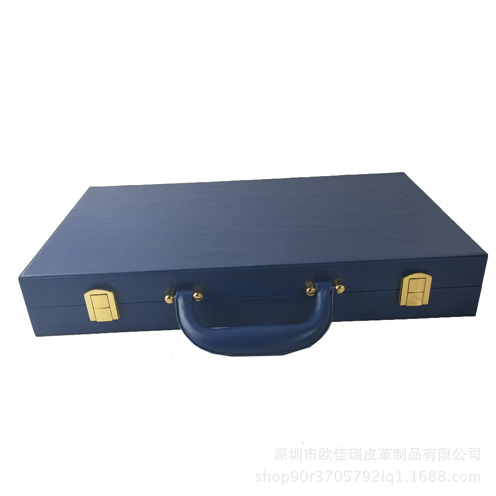 厂家直销pu国际象棋西洋双陆棋组盒  可折叠二合一皮质多功能棋盒