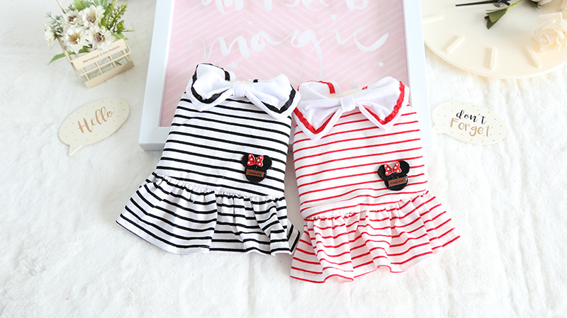 大蝴蝶结条纹裙