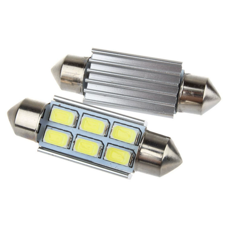 Поставка двухконтактной расшифровывающей лампы 5630-6SMD, специальная автомобильная светодиодная подсветка для чтения, 31 мм / 36 мм / 39 мм / 41 мм