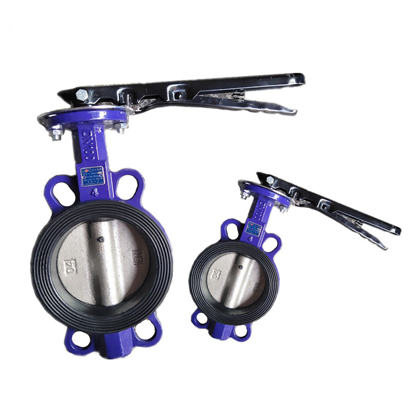 厂家批发供应 D71X-16紫挂胶蝶阀 手柄对夹软密封蝶阀 蝶阀