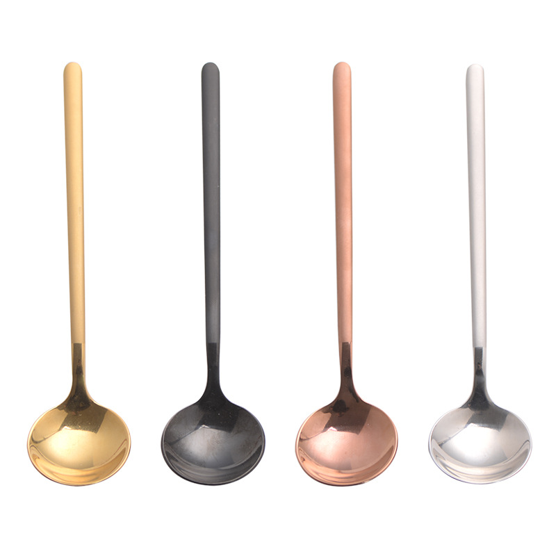 Direct From The Maufacturer: 304 Stailess Steel Coffee Creative 13cm Dessert Stirrig Roud Spoo, Titaium Small_voghion.com