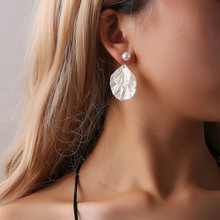 新款珍珠贝壳气质女士耳钉韩国简约百搭耳饰品甜美贝壳耳环