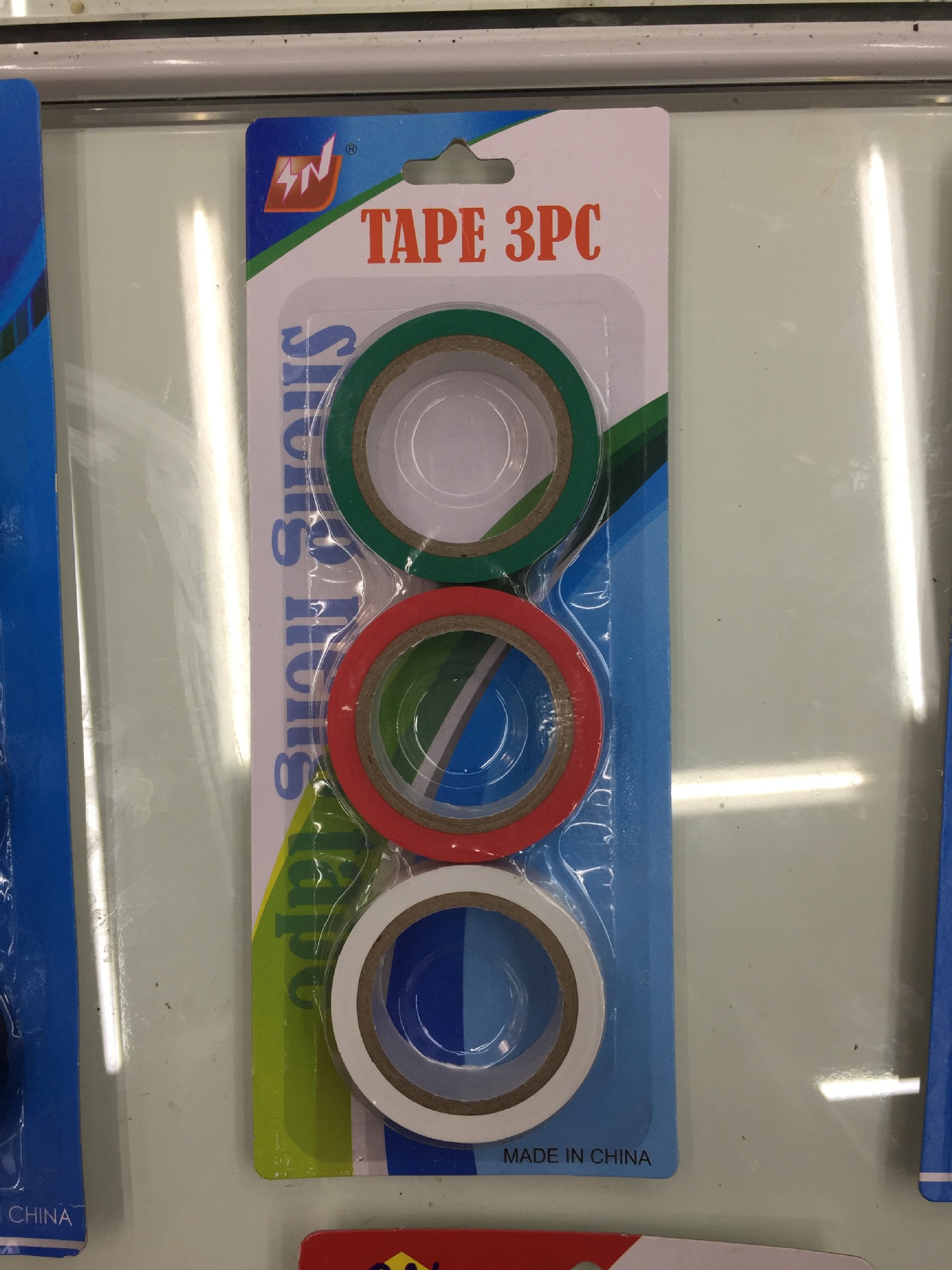 吸卡装 6M 3PC套装PVC电工胶带 彩色混装绝缘电气捆绑600v胶布