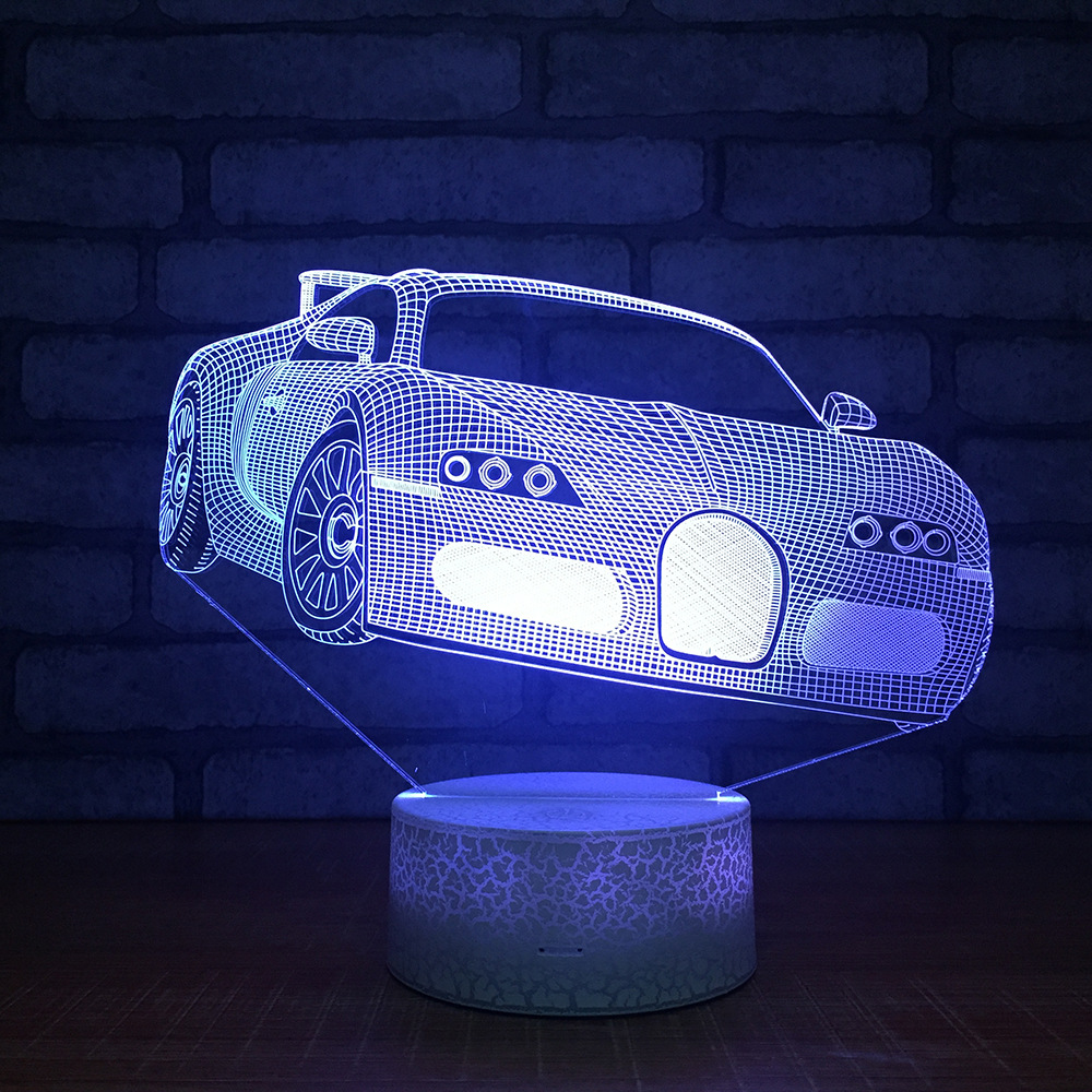 亚马逊爆款 爆裂纹3D灯小夜灯台灯