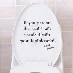 跨境貨源 新款衛生間If you pee on love mom英文馬桶貼可移除M15