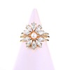 Organic fashionable ring from pearl, silver 925 sample, simple and elegant design, European style