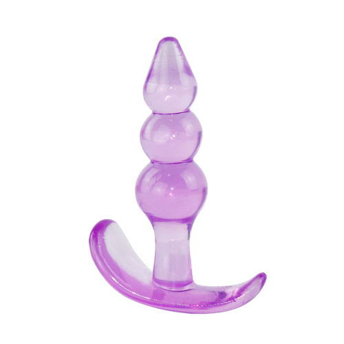 Backcourt supplies, three-bead backcourt plug, anchor type bead-shaped anal plug, female sex toys, foreign trade