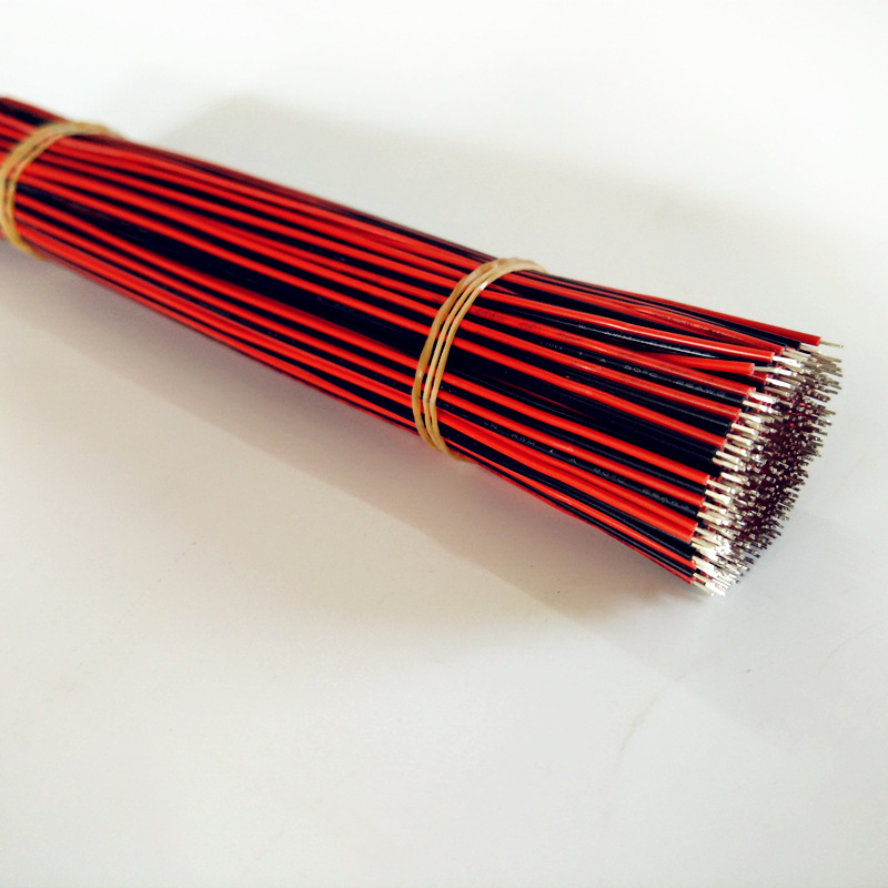 特惠定制电子线 2468 红黑线 24awg红黑排线材剪切加工上锡直销