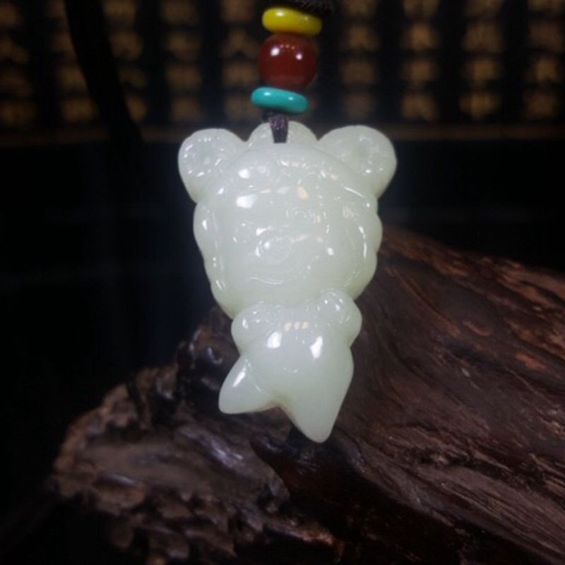 Cartoon pendant white jade for men and women