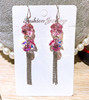 Crystal, long universal earrings, factory direct supply, four-leaf clover