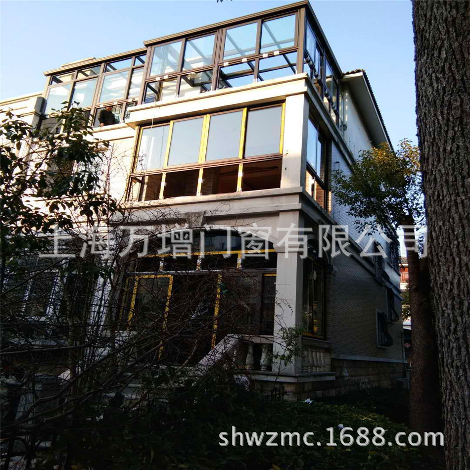 【万增品牌阳光房定制】苏州市别墅花园平顶玻璃阳光房设计安装|ru