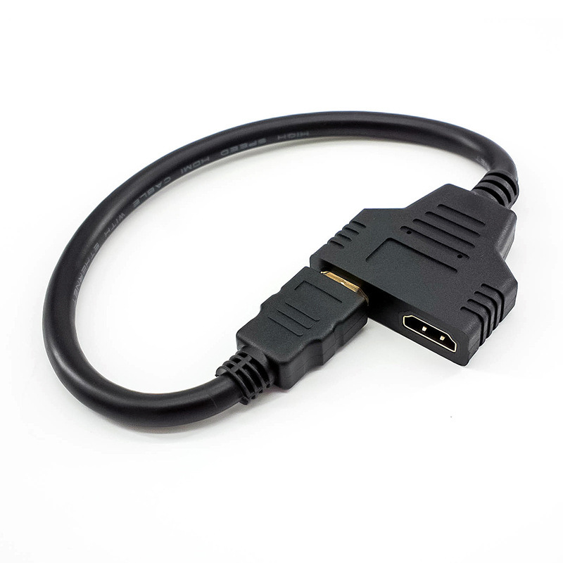 HDMI one-to-two adapter cable 0.3 meters gold-plated high-definition…