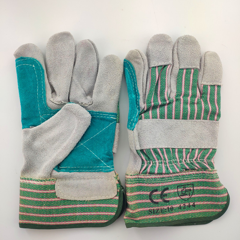 二层条布加托电焊手套 临沂颐胜劳保 防护手套 海员冶炼手套