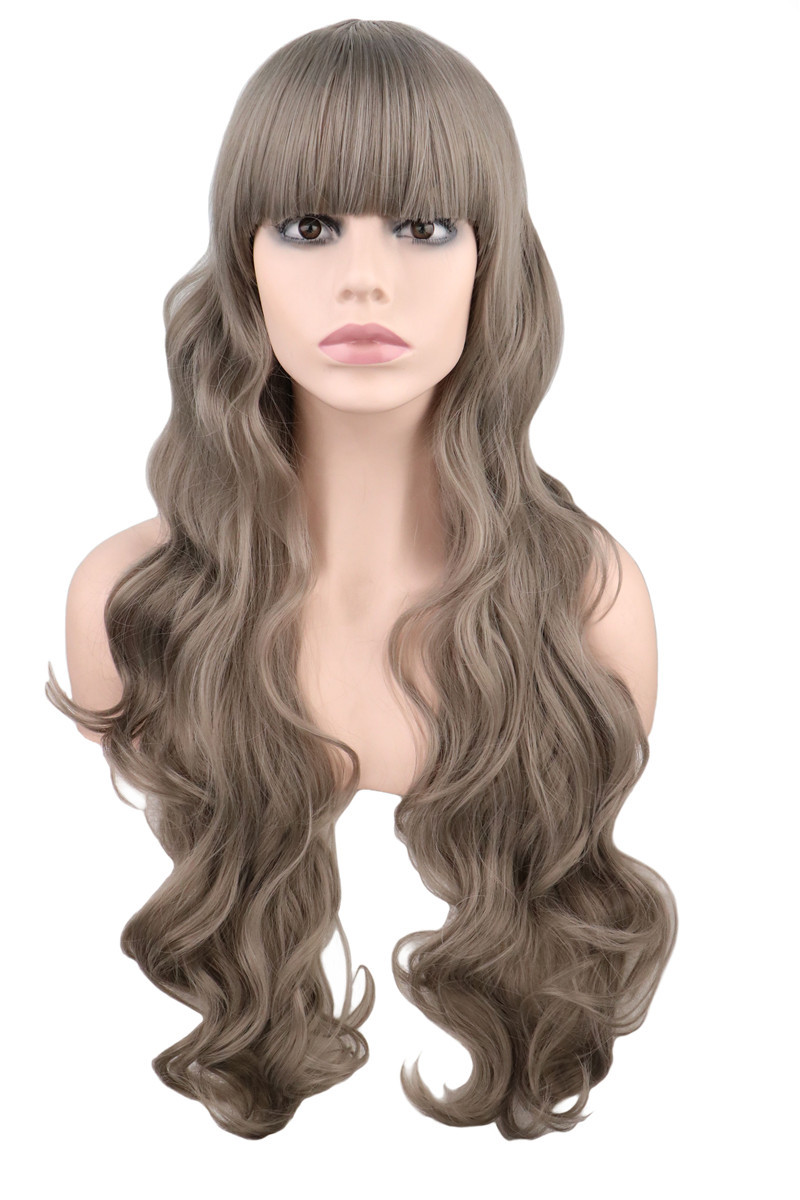 Cosplay Anime Wig Pelo Largo Y Rizado 80cm Peluca Multicolor display picture 9