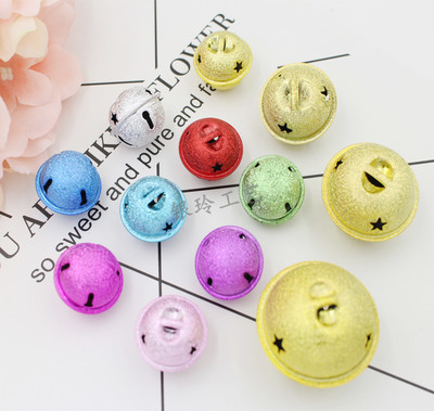 Gold and silver color DIY parts Christmas bells Scrub Wrinkle cross Wuxing Pet collars Small bell