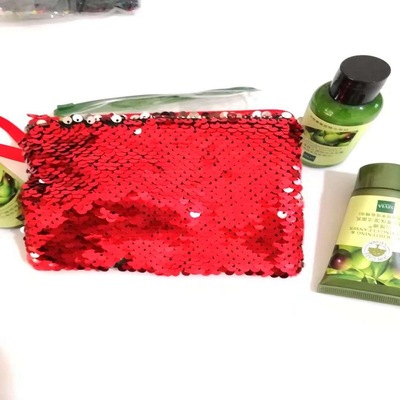 厂家直销亮片化妆包跨境专供美人鱼系列手提式零钱包独角兽可定做|ru