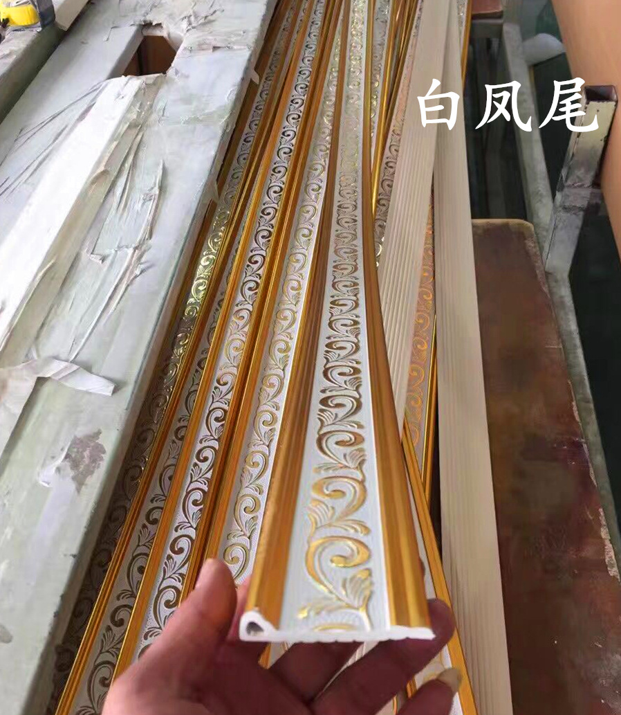 6公分pvc发泡欧式压花墙裙610平板腰线 厂家直销 装饰线条 批发|ru