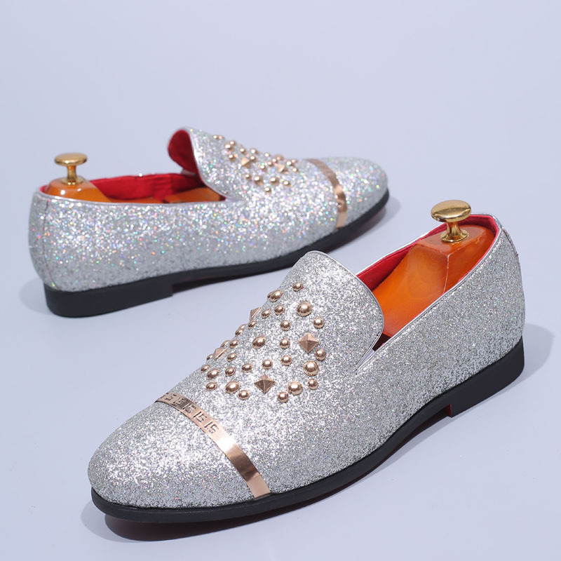 Wenzhou metal sequin loafers, British fa...