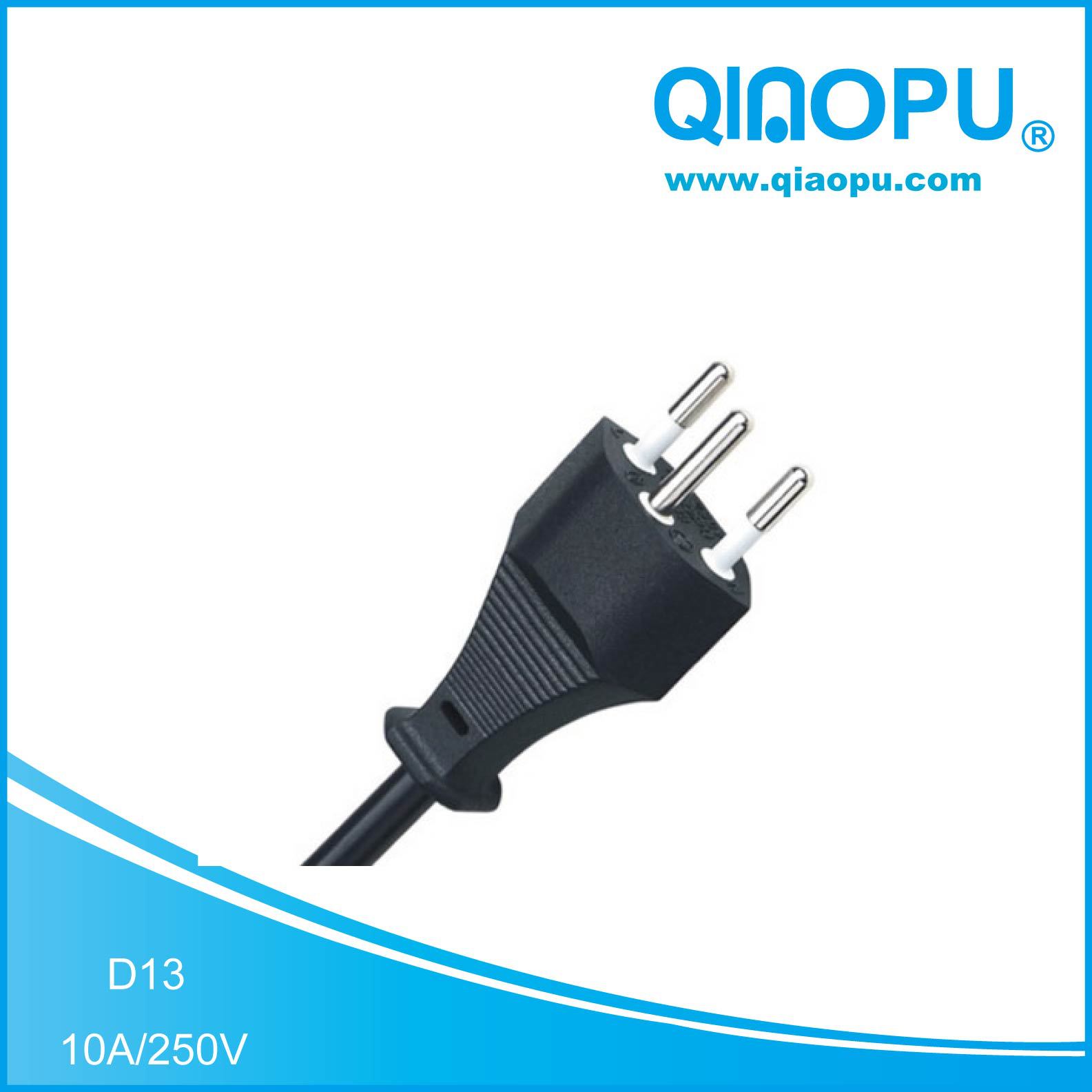 瑞士S+ 10A/250V 三芯电源线延长线 长度可定