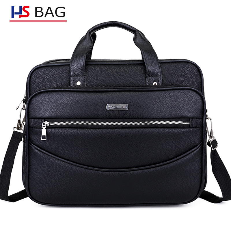 加厚PU皮男士公文包韩版大容量商务男包男士厂家直销单肩电脑包|ru