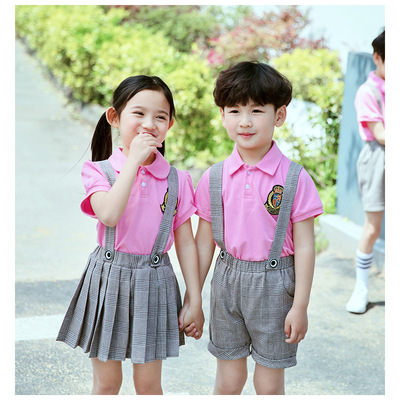 kindergarten Park service Summer wear new pattern children graduation teacher British style suit pupil school uniform Class clothes Summer wear