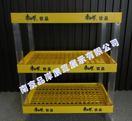 【厂商】饮品塑料广告货架饮料组装促销地堆果汁印logo陈列架