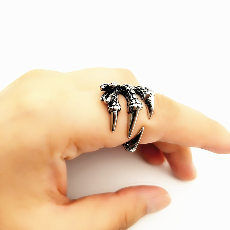 Retro Claw Alloy Plating Men's Open Ring display picture 5