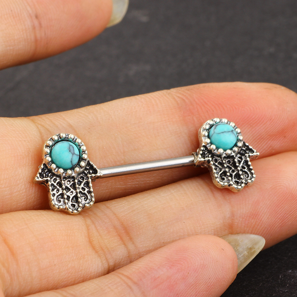 Pointed labret stud close-up product detail