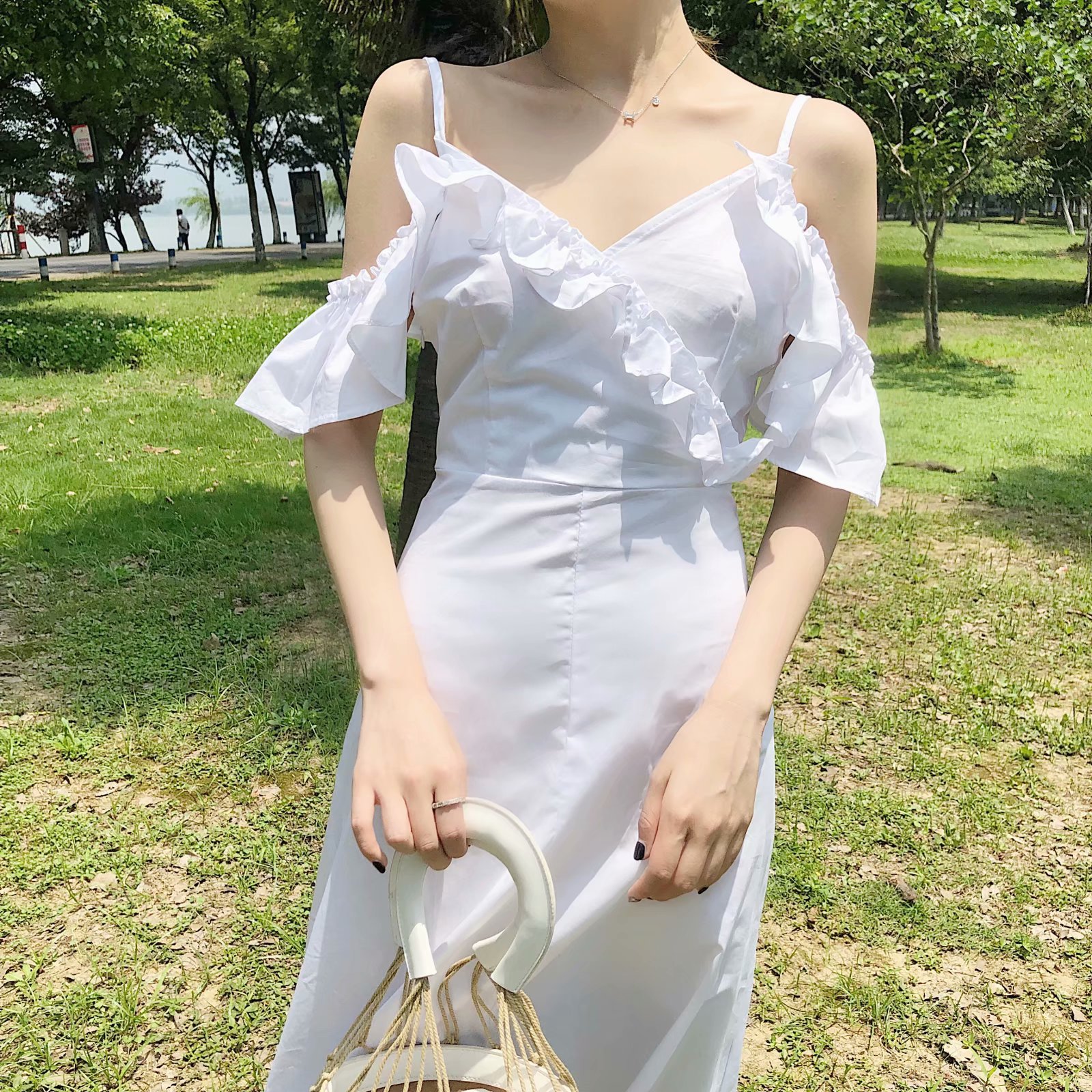 Cotton Fashionskirt(White-S) NHAM4453-White-S