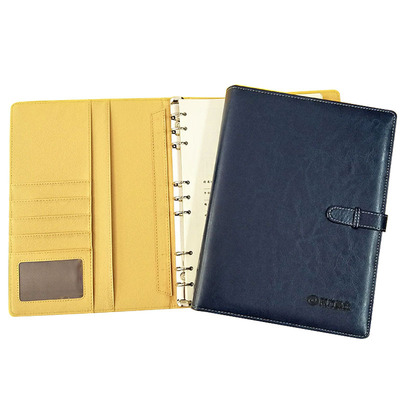 [Custom processing]business affairs Notebook 9 Loose-leaf Shell PU Notepad Simplicity Soft Transcript Binder