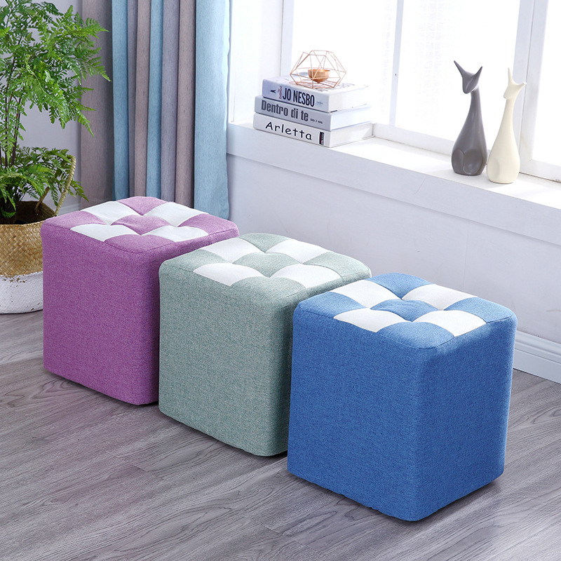 solid wood Stool Fashion creative a living room Chairs &amp; Stools tea table Round stool adult Small bench household Leather stool Small chair