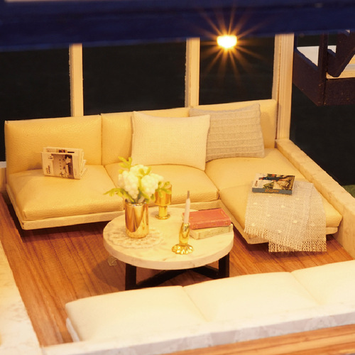 Zhiquwu DIY Cabin Time Apartment Handmade Villa Model Doll House Creative Gifts Birthday Gifts