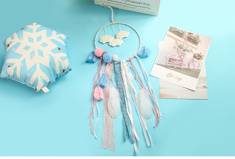 Cute New Cloud Dream Catcher Wind Chime Tassel Pendant Ornament Decoration display picture 7