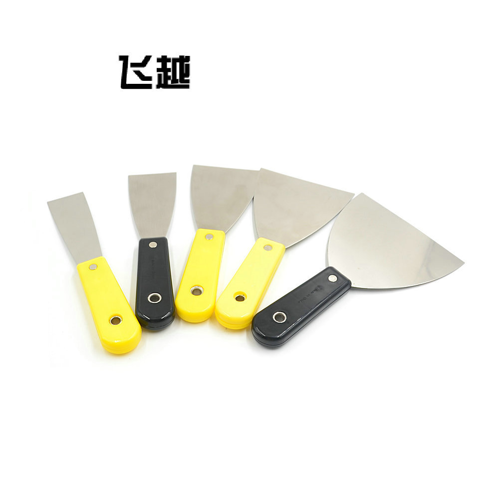 厂家直供 塑料单色双夹柄不锈钢油灰刀 油漆刮刀 建筑装潢腻子刀