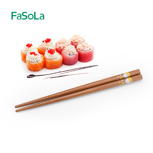 FaSoLa家用楠竹筷子质地坚韧耐磨耐用家庭装餐筷握感舒适不打滑