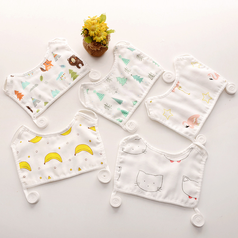 12层新生婴儿口罩式绑带口水巾纯棉纱布柔软吸水男女宝透气围嘴兜|ms