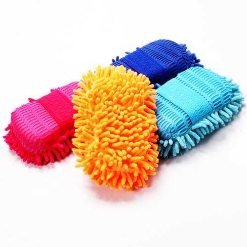 Single-sided chenille car cleaning gloves, microfiber high-density dusting rags, street stalls, 10 yuan store daily necessities