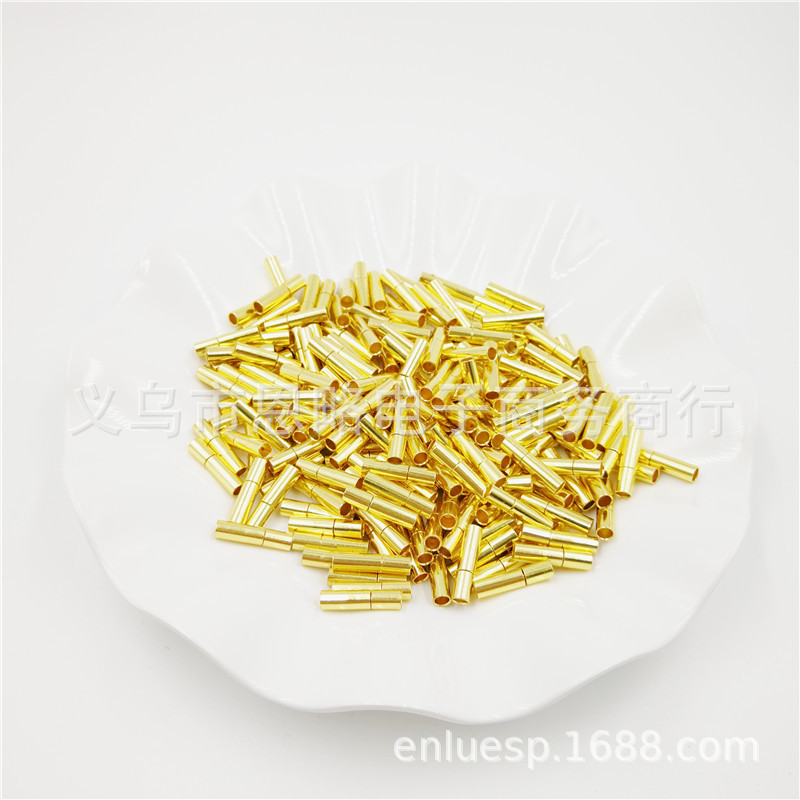 牛皮绳金色铜插扣项链扣手工皮绳手链扣内径 DIY3mm手链胶扣