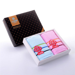 Jileya 6443 Towel Gift Box Wholesale 100% Cotton Annual Meeting Wedding Celebration Towel Gift Box Two Pack Towel Group Purchase