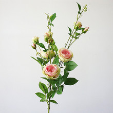 歐式單枝多頭極樂玫瑰 仿真花假花 家居婚慶軟裝攝影裝飾