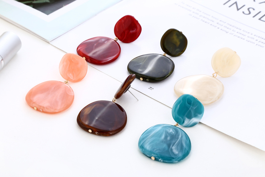 Simple New Simple Geometric Resin Retro Acrylic Sheet Earrings Hot-saling display picture 8