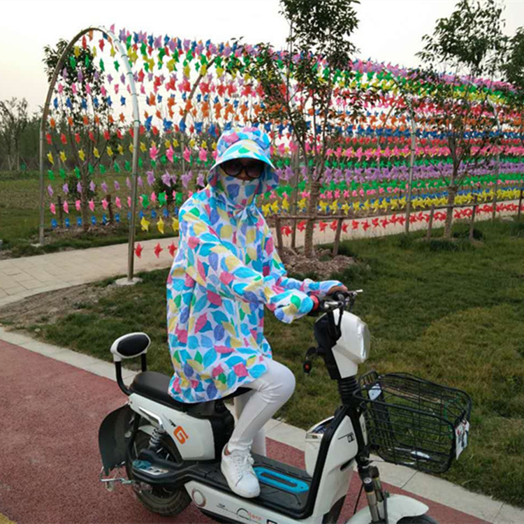 摩托車防曬衣女夏騎車防曬服長款電動車防曬披肩 電車防曬衣夏季