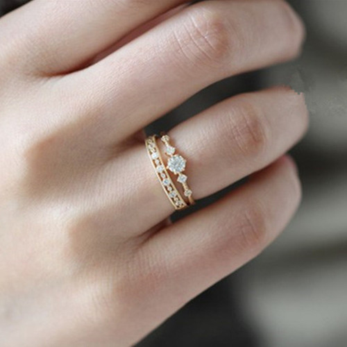 Japanese s925 sterling silver plated 14K gold ring, exquisite hollow, retro style, commuting style, versatile and elegant, foreign trade style
