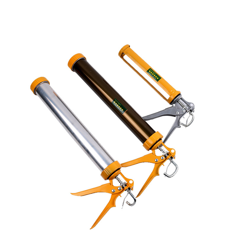 裝飾工具軟包結構膠壓膠槍白色古銅色鋁合金膠槍旋轉玻璃膠擠膠槍