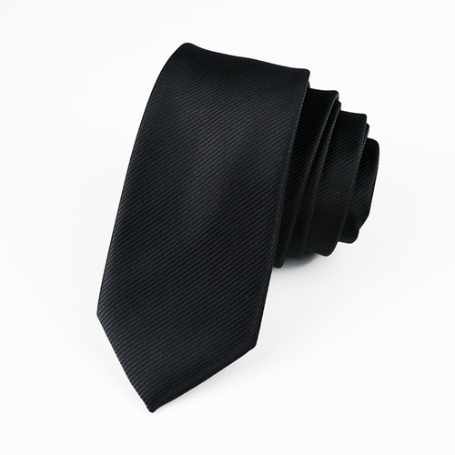 Tie Men's solid color polyester silk high-end business Korean threaded tie 6CM wedding groom 1200 stitches wholesale