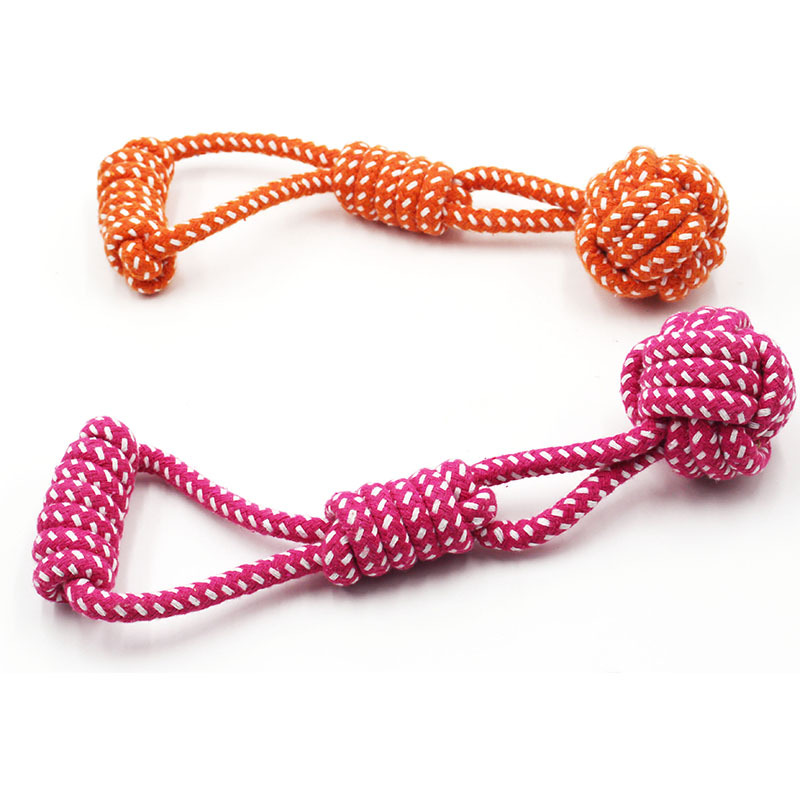 Juguete para mascotas perro pulsera bola cuerda de algodón tejida perro juguete bola nudo juguete molar perro suministros de entrenamiento